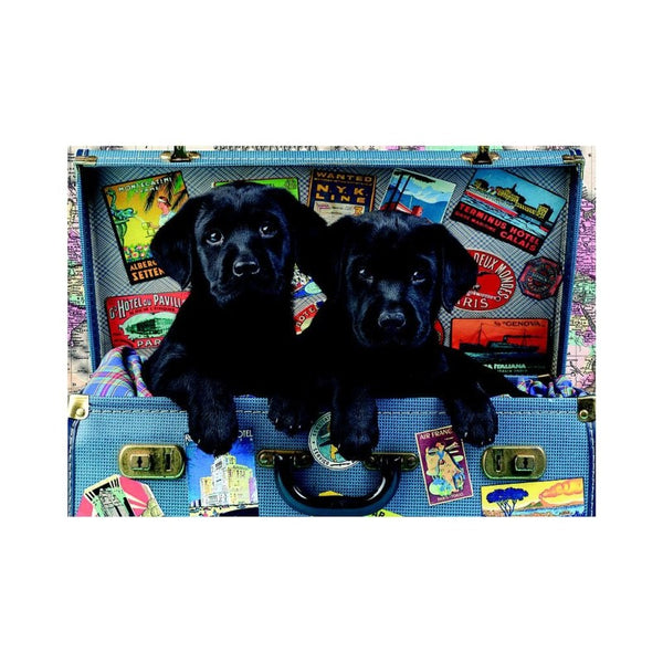 Puzzle Dino Puppies in a Basket